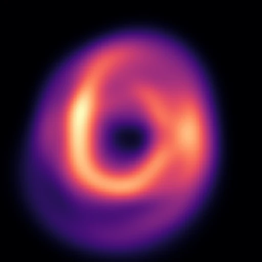 Pointwise mean of the eight rings: a smeared, broken annulus with a washed-out interior.