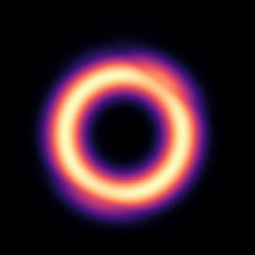 Wasserstein barycenter of the same eight rings: a single sharp, well-defined annulus.